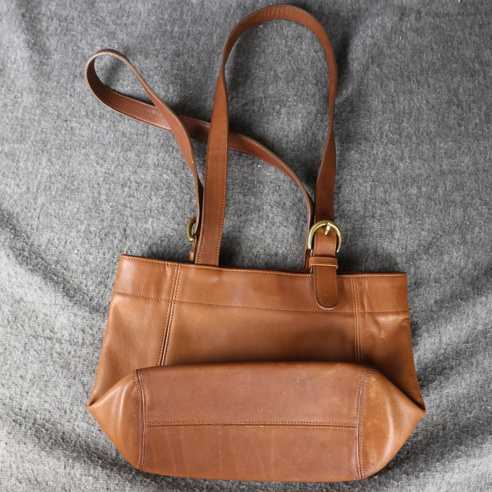Vintage Coach Tote Bag Womens Medium Brown Leather Shoulder Costa Rica 4157